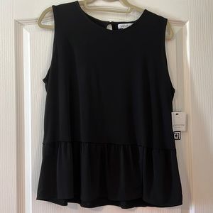 Liz Claiborne Black Peplum Blouse NWT